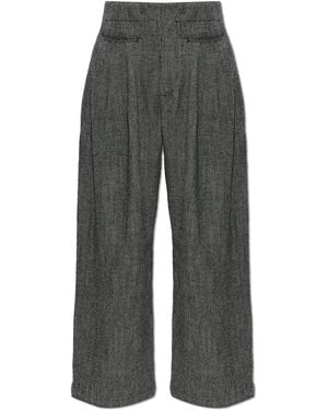 R13 Wool Trousers With Wide Legs - Grey