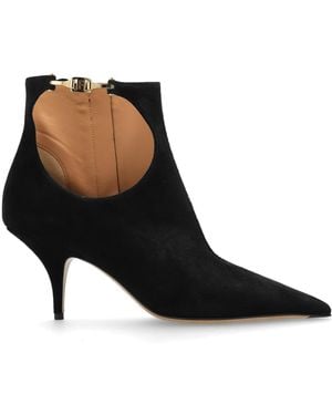 Ferragamo “Heeled Cutout Ankle Boots” - Black