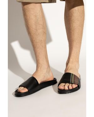 Paul Smith Leather Slides - Black