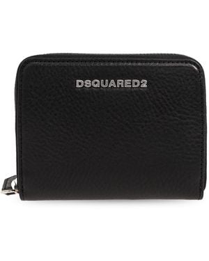 DSquared² Leather Wallet With Logo - Black