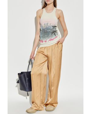 Balenciaga Satin Pants - Natural