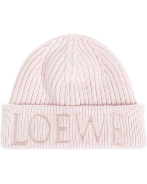 Loewe Wool Beanie With Logo - Pink