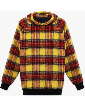 Undercover Plaid Hooded Jumper - Orange