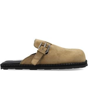 Moschino Suede Slides - Natural