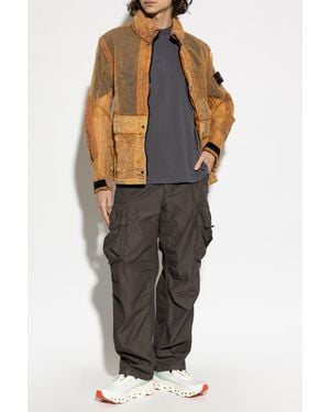 Stone Island 'Cargo' Pants With Logo Patch - Gray