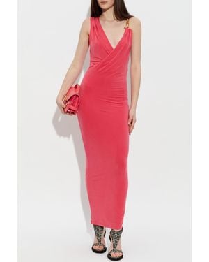 Balmain Strappy Dress - Red