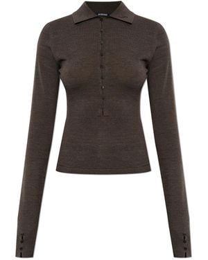 Jacquemus Wool Polo Jumper 'Merino Ml' - Black
