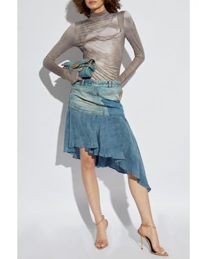 Balmain Top With Stand-Up Collar - Blue
