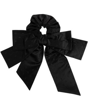 McQueen Silk Scrunchie With A Characteristic Skull Motif - Black
