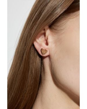 Tory Burch Heart Motif Earrings - Brown