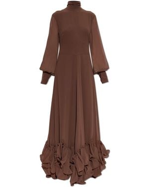 ROTATE BIRGER CHRISTENSEN Ruffled Dress - Brown