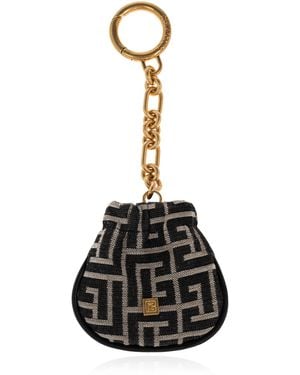 Balmain Keychain With Monogram - Black