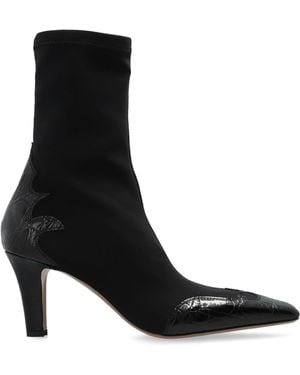 Paris Texas Heeled Ankle Boots 'Belle' - Black