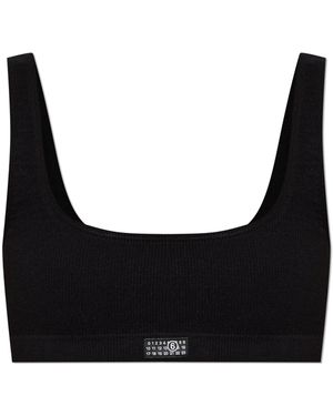 MM6 by Maison Margiela Lingerie Top With Logo - Black