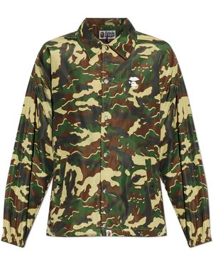 A Bathing Ape Jacket With Camo Motif - Green