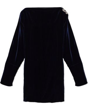 Versace Velvet Dress With Long Sleeves - Black