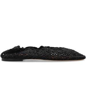 Odissi Crocheted Ballet Flats - White