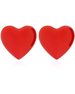 Moschino Heart Motif Clip-On Earrings - Red