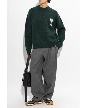 Ami Paris Sweater With Logo - Black