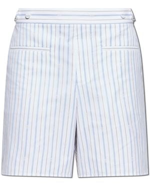 McQueen Striped Pattern Shorts - White