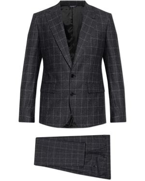 Dolce & Gabbana Suit With Wool Trim - Black