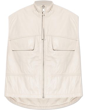 AllSaints Leather Vest "Flor" - White