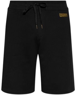 Versace Jeans Couture Sweatshorts With An Appliqué - Black