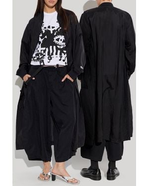 Comme des Garçons Coat With Printed Logo - Black
