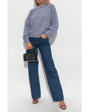 Alexander Wang Sweater With Embossed Logo - Blue