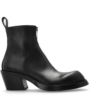 McQueen Leather Ankle Boots - Black