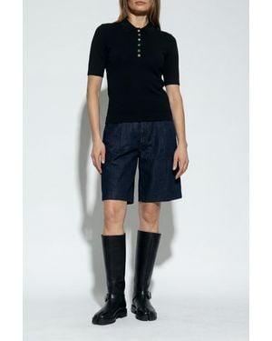 Paul Smith Polo With Decorative Buttons - Blue