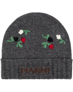 Marni Cap With Embroidery - Black