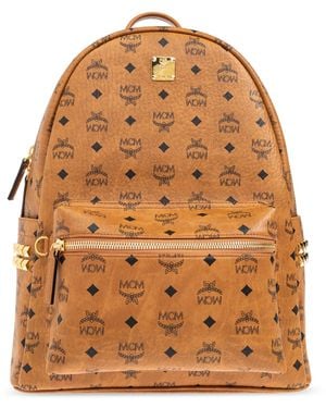 MCM Backpack With Logo - Brown
