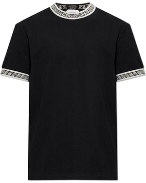 Versace T-Shirt With Greek Pattern - Black