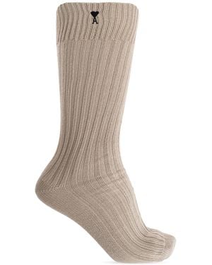 Ami Paris Cotton Socks - Brown