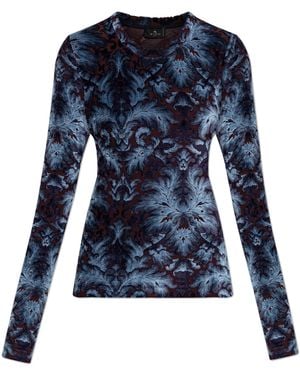 Etro Top With Velour Finish - Blue