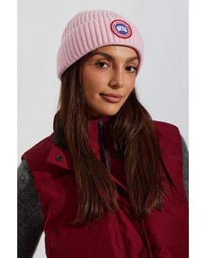 Canada Goose Wool Beanie With Appliquéd Logo - Red