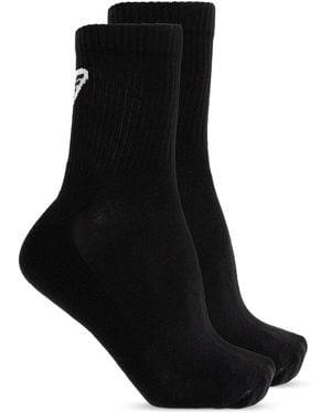 Emporio Armani Two-Pack Of Socks With Logo - Black