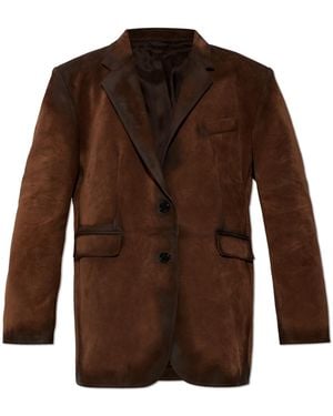 Acne Studios Oversize Suede Blazer - Brown