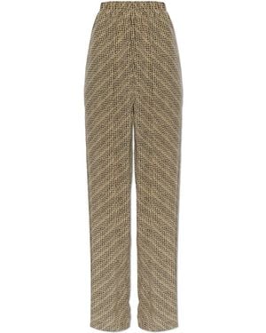 Balenciaga Silk Wide-Leg Trousers - Natural