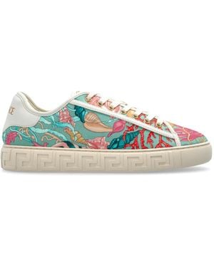 Versace Sports Shoes With Print - Green
