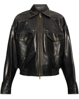 Versace Leather Jacket - Black