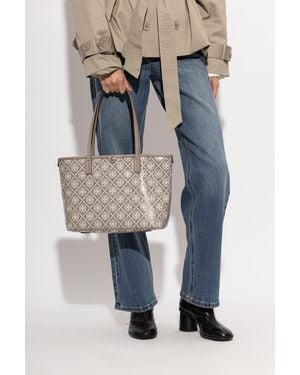Tory Burch "T Monogram Small" Tote - Blue
