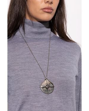 Versace Necklace With Mother-Of-Pearl Pendant - Purple