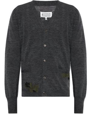Maison Margiela Wool Cardigan With Pockets - Black