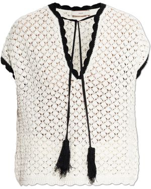 Akep Crochet Sleeveless Top - White