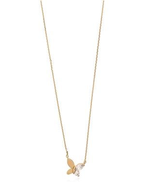 Kate Spade Necklace With A Pendant Featuring Sparkling Crystals - White