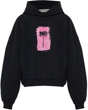 Palm Angels Cotton Sweatshirt With Print - Black