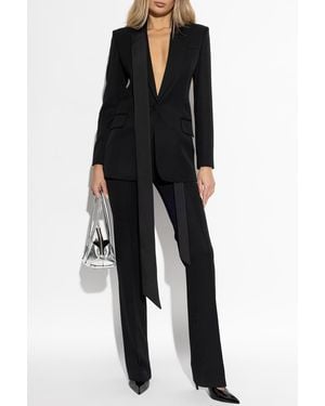 The Attico Wool Blazer With Scarf - Black