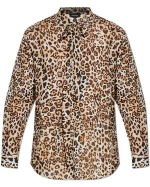 DSquared² Shirt With Animal Motif - Brown